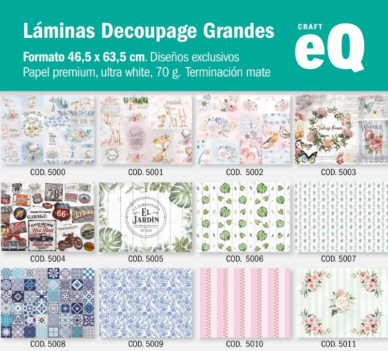 LAMINAS P/DECOUPAGE 46.5x63.5cm.x1u.EQ