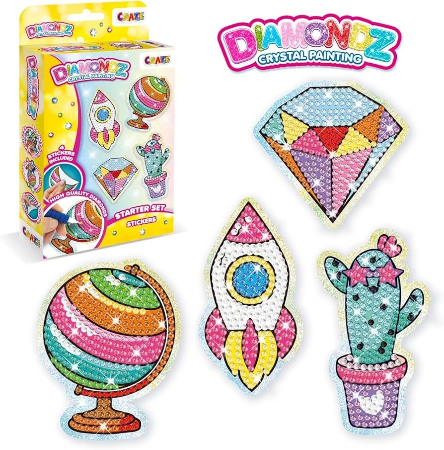CRAZY:JUEGO DE DIAMANTE STICKERS SURTIDO
