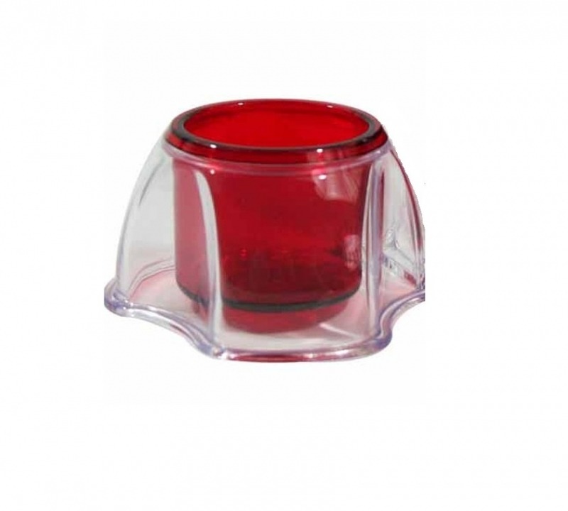 PORTACLIPS REDONDO ACRIL.ROJO