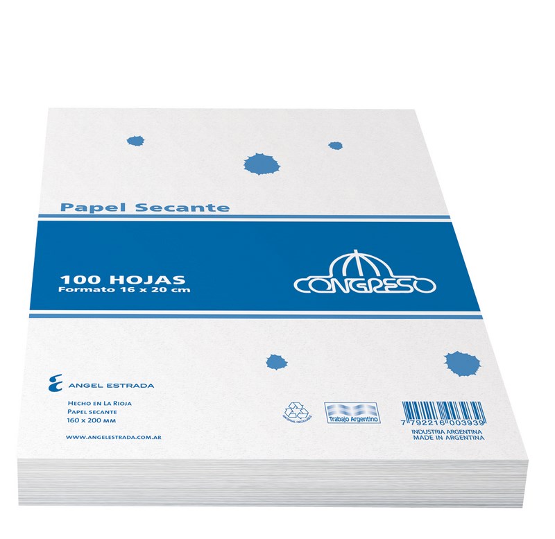 PAPEL SECANTE 16x20cm.x1hj.  