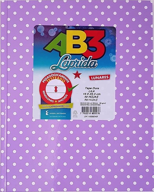 CUAD.AB3 19x23  50hr.T/D.LILA LUNAR LAPRIDA