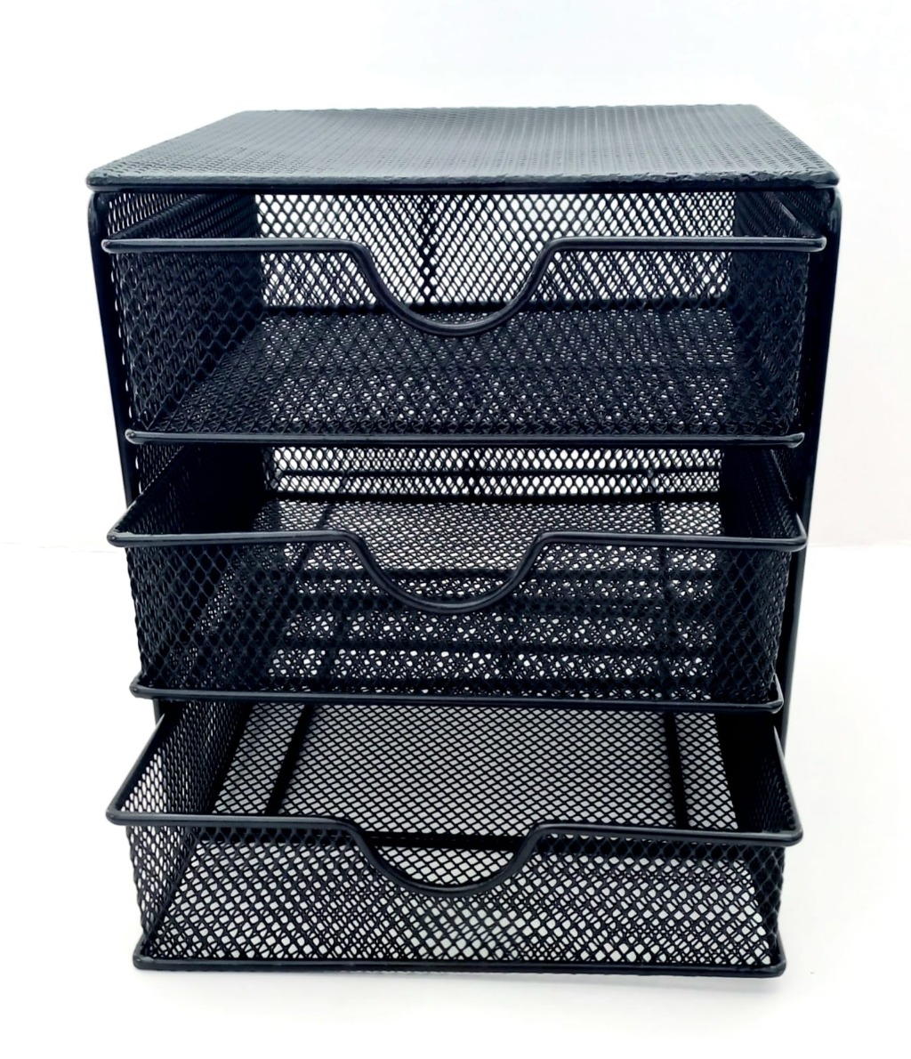 ORG.3 CAJONES METAL CALADO NEGRO VALUES