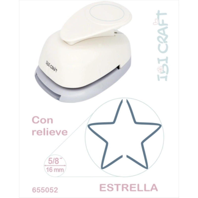 PERFORADORA C/FORMA 17mm. C/RELIEVE ESTRELLA.IBI