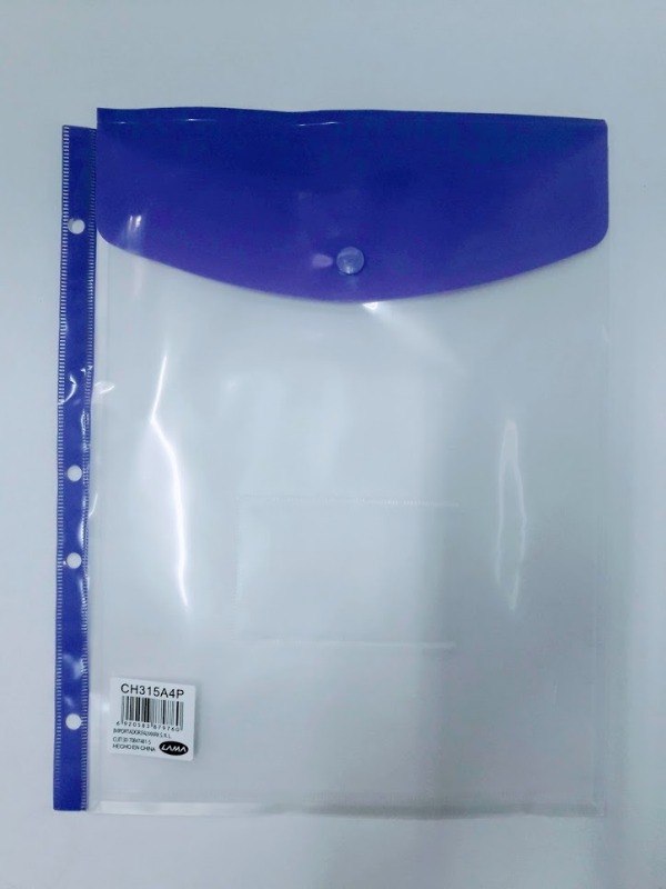 SOBRE PVC A4 C/BROCHE VERT.TRANSL.