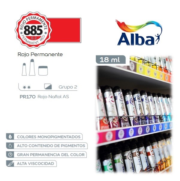ACRILICO PROF.18cc.ROJO PERM. ALBA