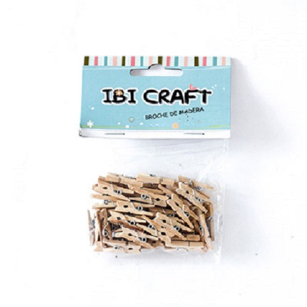 BROCHE MADERA NATURAL 25mm.x50u.