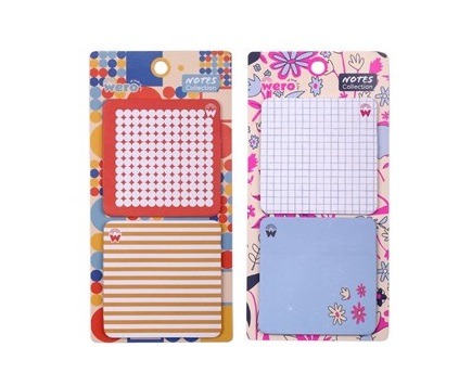 NOTA ADH 70x70mm.x25hjs.x2u. STRIPE-FLORAL