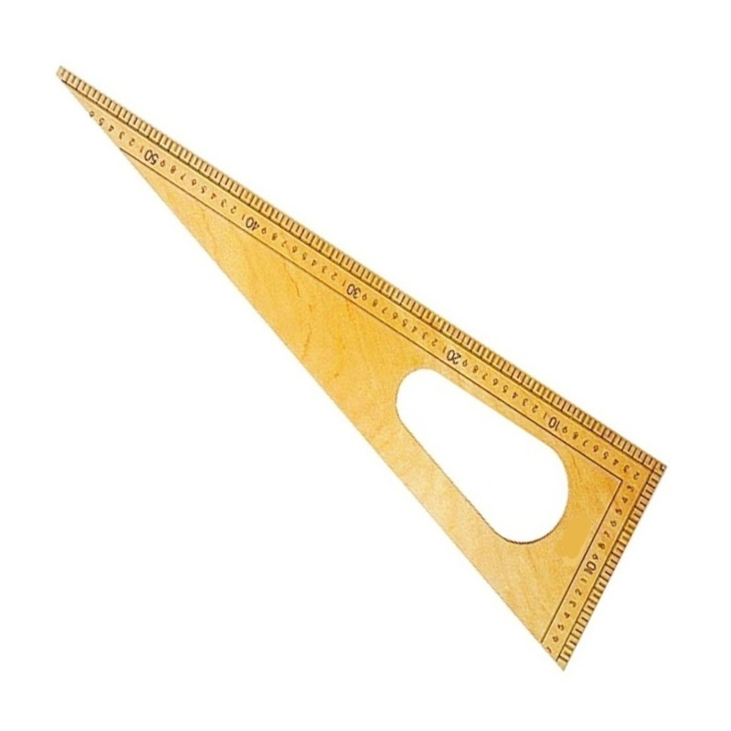 ESCUADRA MAD.NATURAL 60cm.LUSTRADA