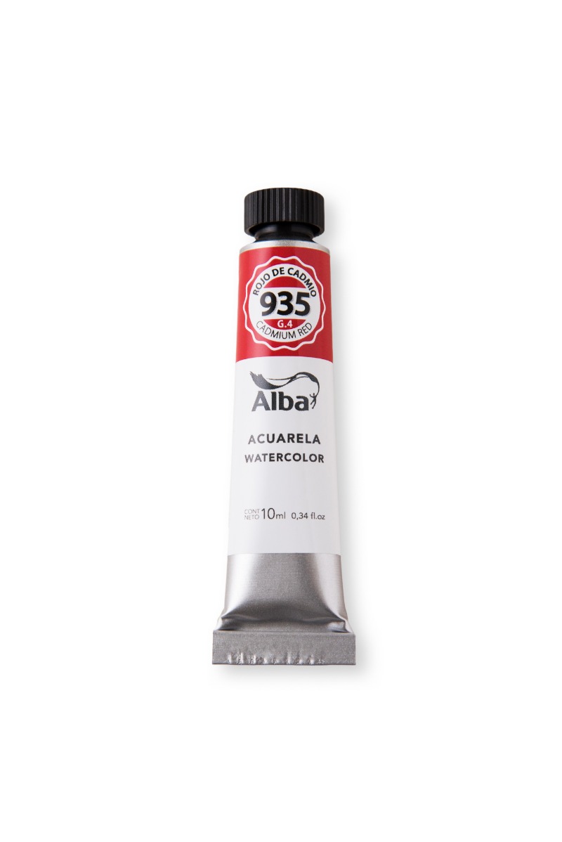 ACUARELA PROFESIONAL EN POMO x10cc.ROJO DE CADMIO ALBA