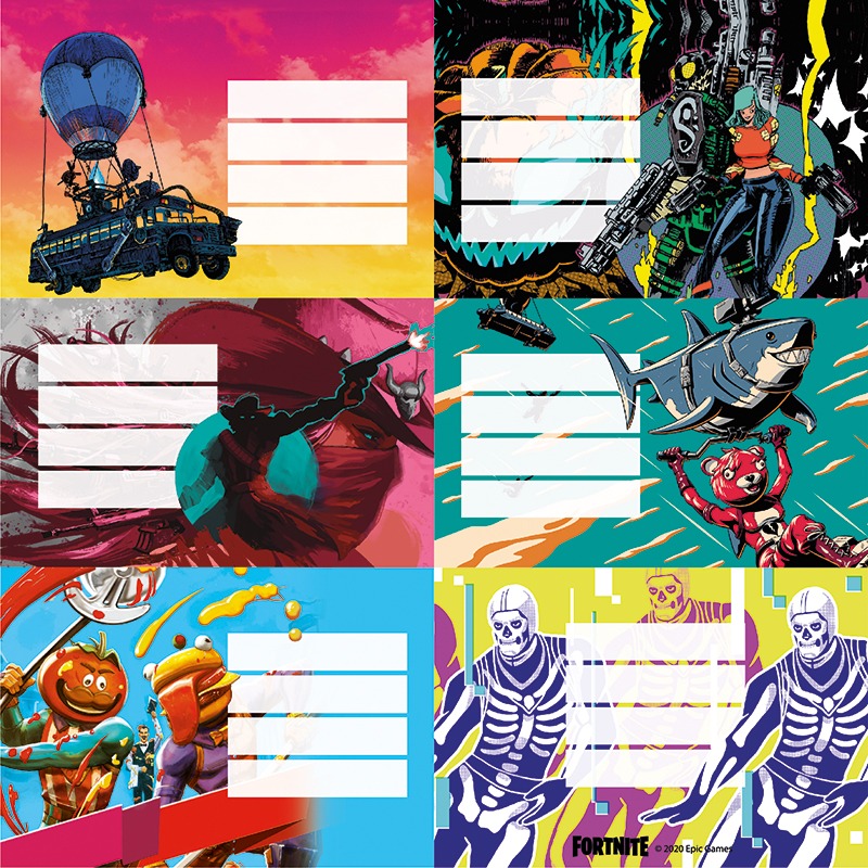 ETIQUETAS ESC. x2u.(12rotulo) FORTNITE