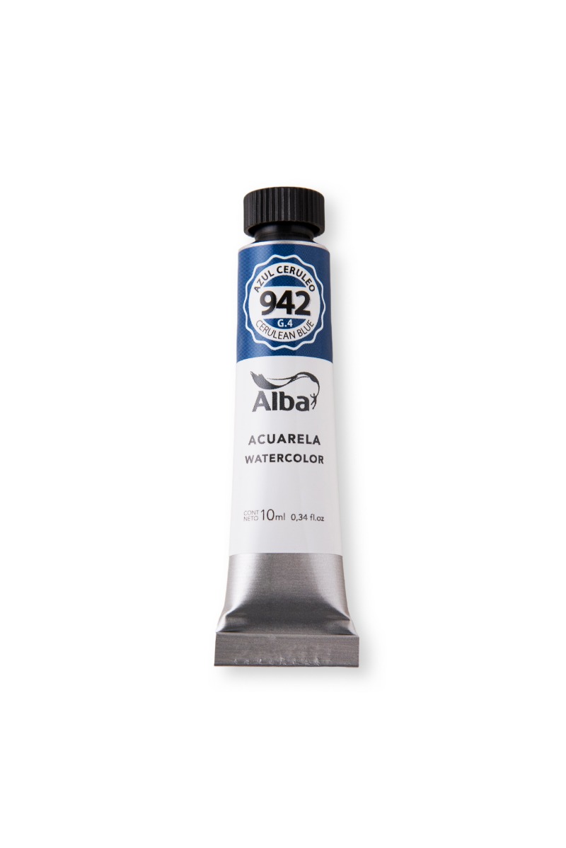 ACUARELA PROFESIONAL EN POMO x10cc. AZUL CERULEO ALBA