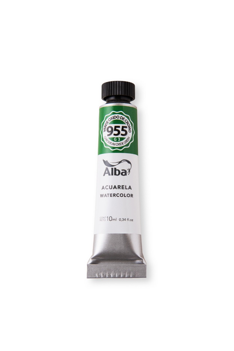 ACUARELA PROFESIONAL EN POMO x10cc. VERDE DE CROMO ALBA