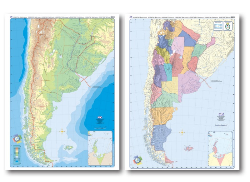 MAPA MURAL 95x130 d/faz ARGENTINA pizarra