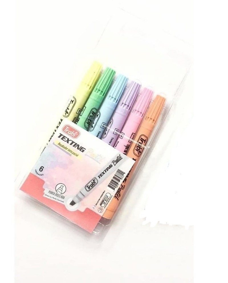 RESALTADOR TEXTING PASTEL x6u. TRABI