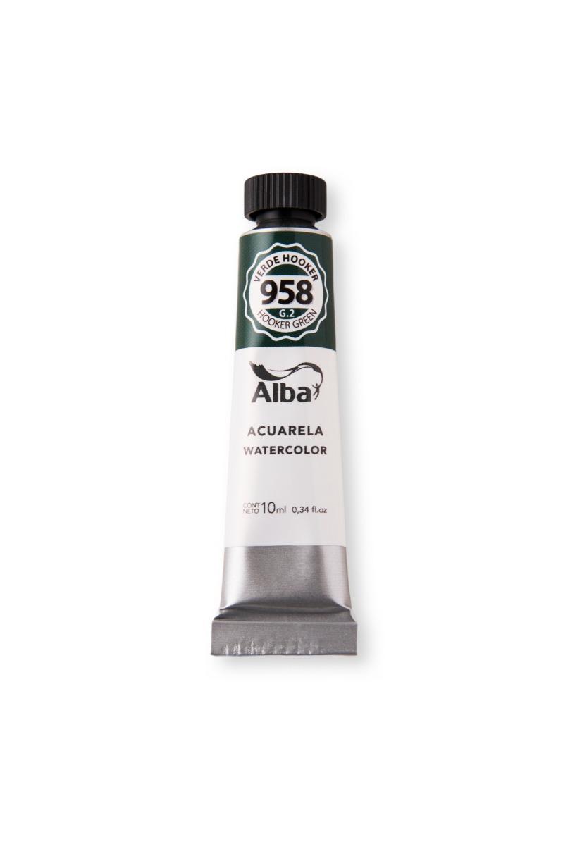 ACUARELA PROFESIONAL EN POMO x10cc. VERDE HOOKER ALBA