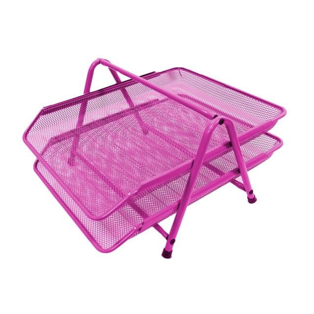 BAND.A4 2 PISOS METAL CALADO ROSA ONIX