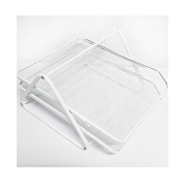 BAND.A4 2 PISOS METAL CALADO BLANCA ONIX