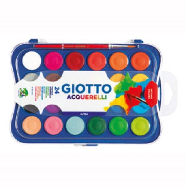 ACUARELA EN PASTILLAS CON PINCEL x24 COLORES  GIOTTO
