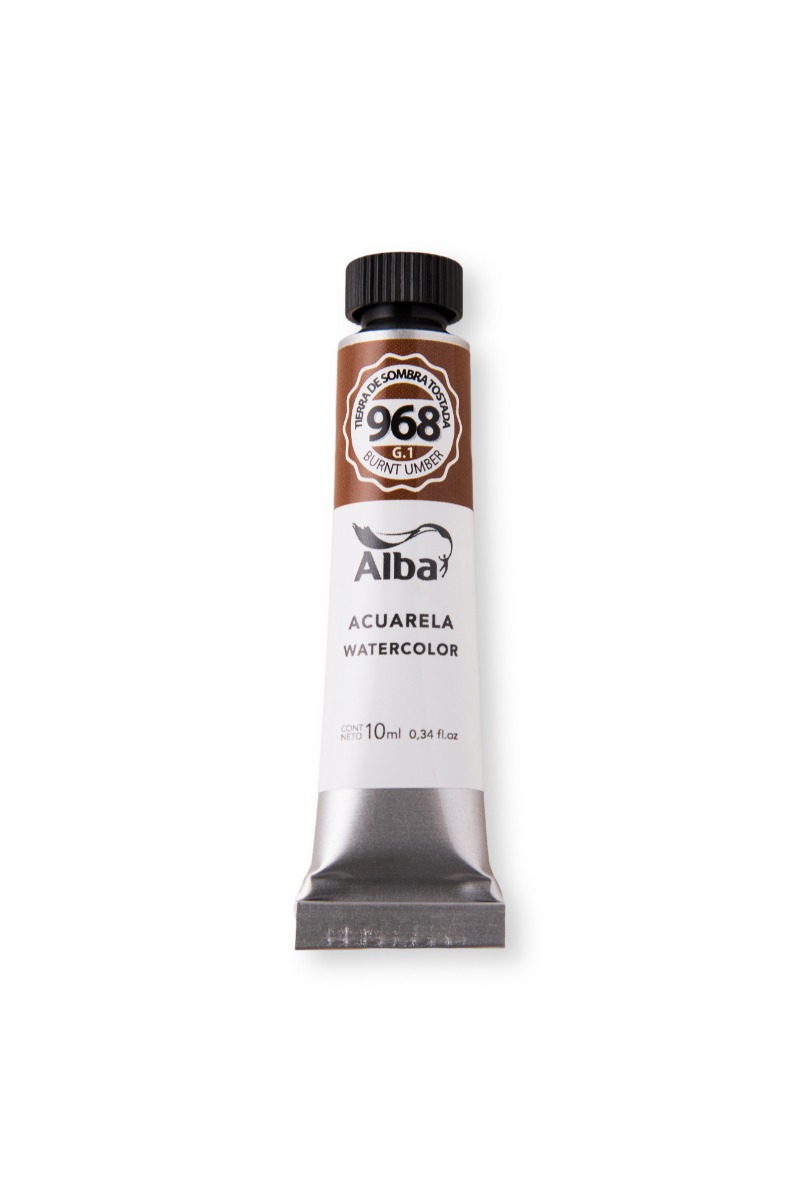 ACUARELA PROFESIONAL EN POMO x10cc. TIERRA SOMBRA TOSTADA ALBA