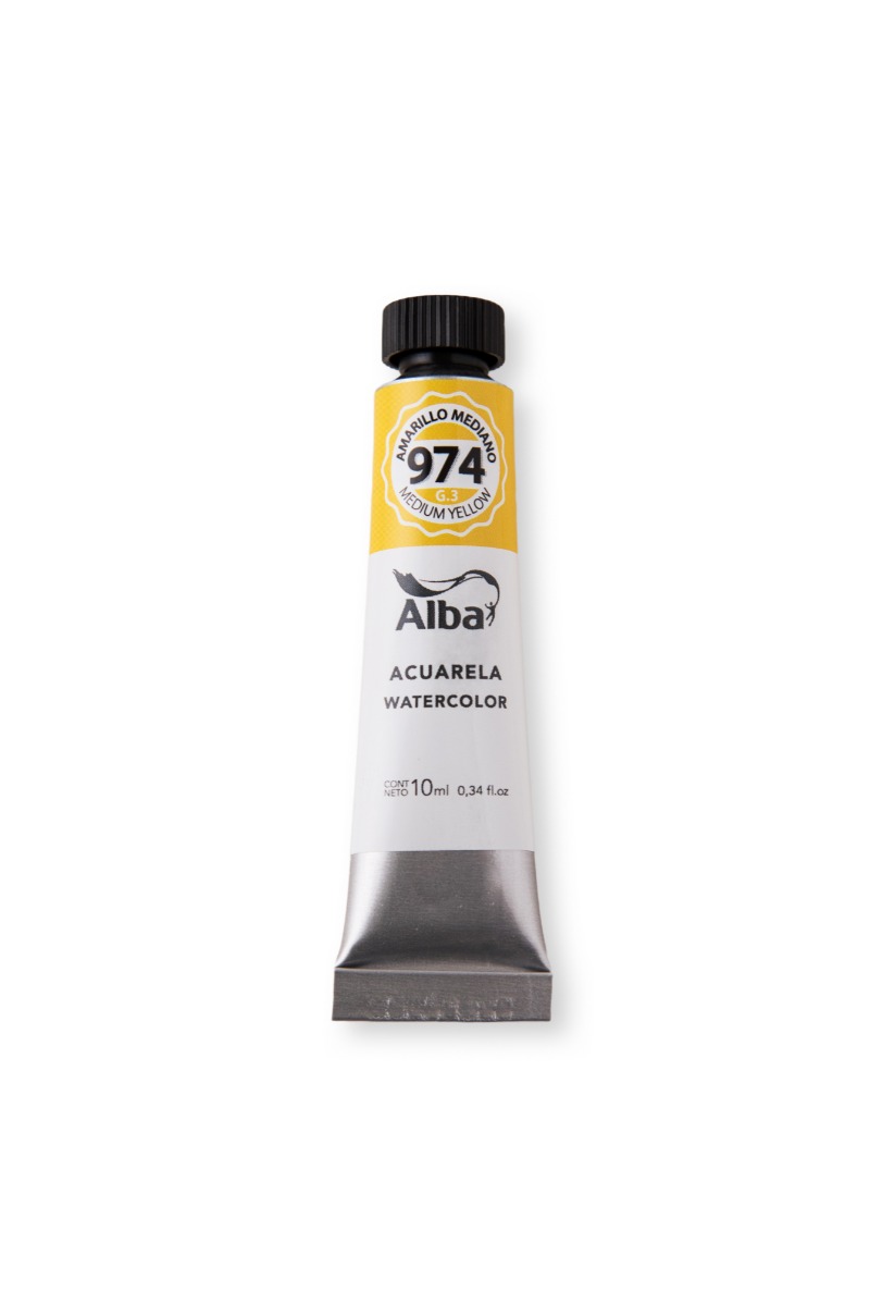 ACUARELA PROFESIONAL EN POMO x10cc.AMARILLO MEDIANO ALBA