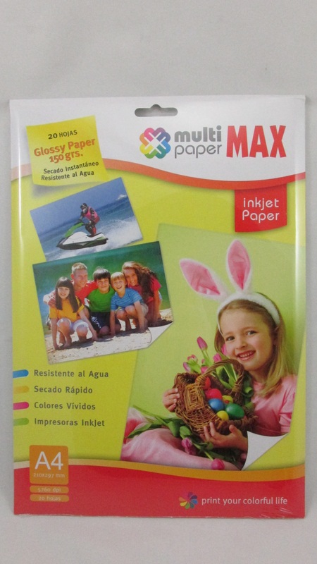 PAPEL GLOSSY IJ. A4 150grs.x20hjs.MULTIP.