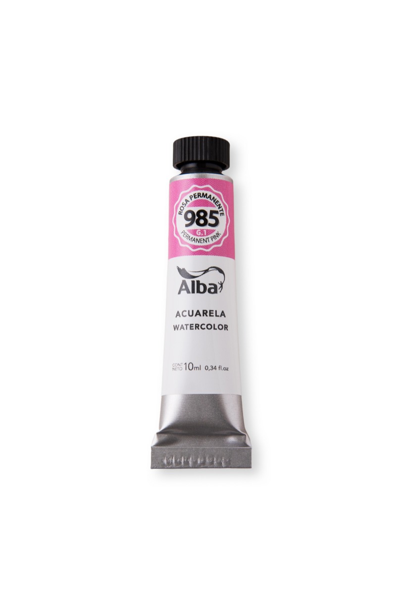 ACUARELA PROFESIONAL EN POMO x10cc. ROSA PERMANENTE ALBA