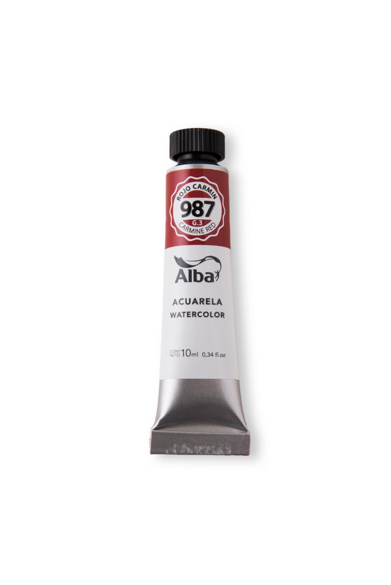 ACUARELA PROFESIONAL EN POMO x10cc. ROJO CARMIN ALBA