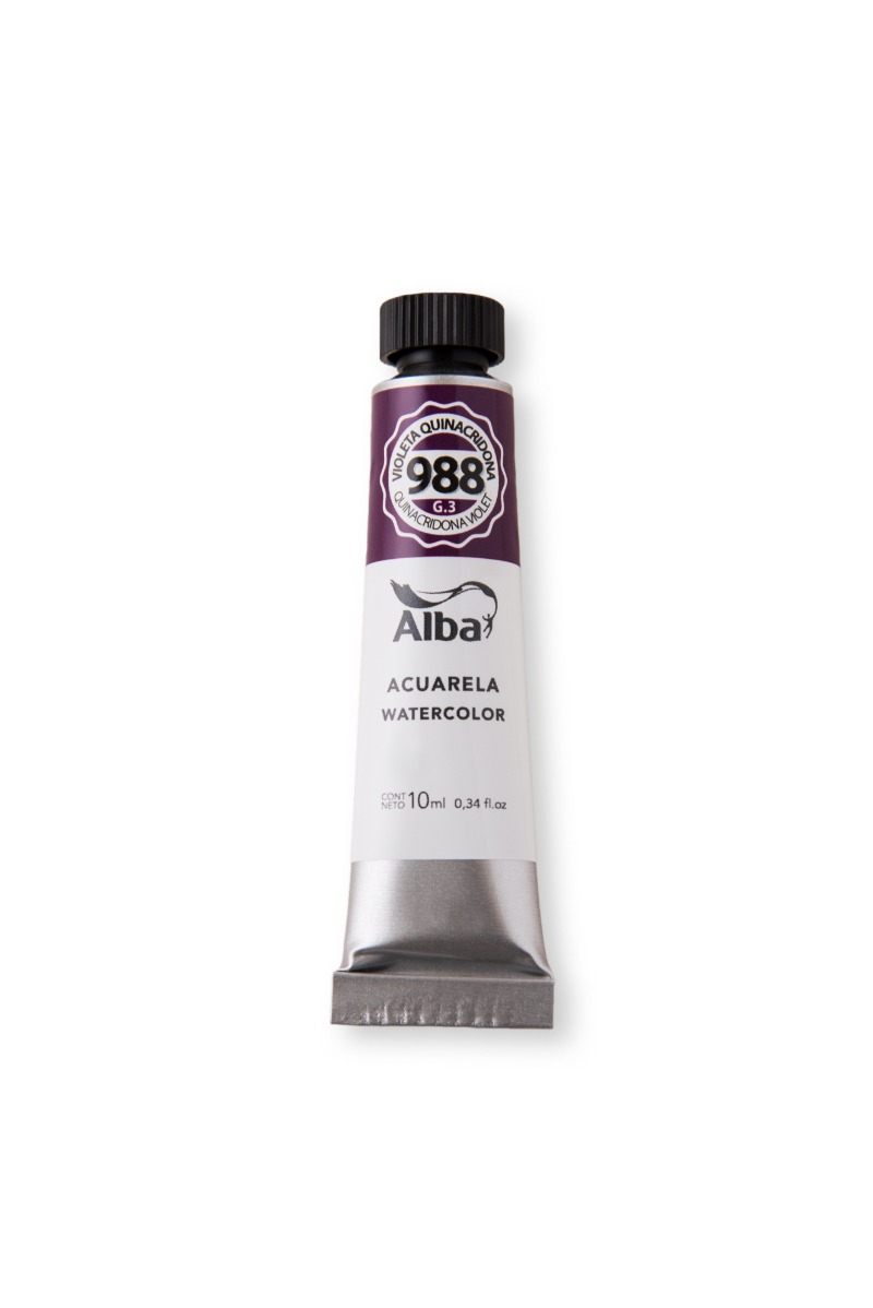 ACUARELA PROFESIONAL EN POMO x10cc. VIOLETA QUINACRIDONA  ALBA