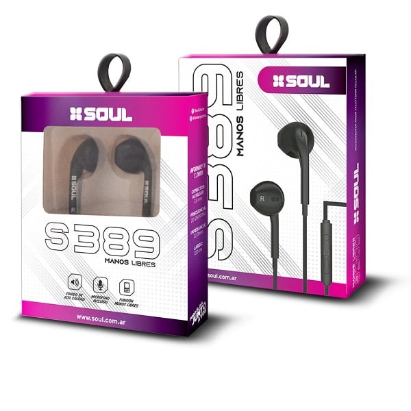 AURICULAR MANOS LIBRE S389 NEGRO. SOUL