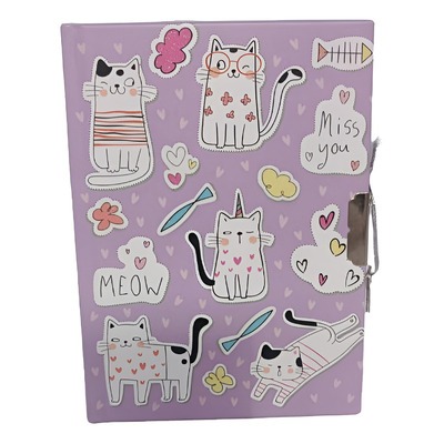 DIARIO INTIMO 13x13  C/CANDADO GATOS