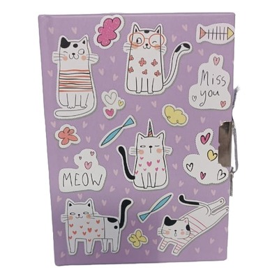 DIARIO INTIMO 15x11  C/CANDADO GATOS