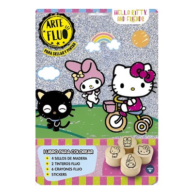 ARTE FLUO + LIBRO PINTAR N*3 H.KITTY