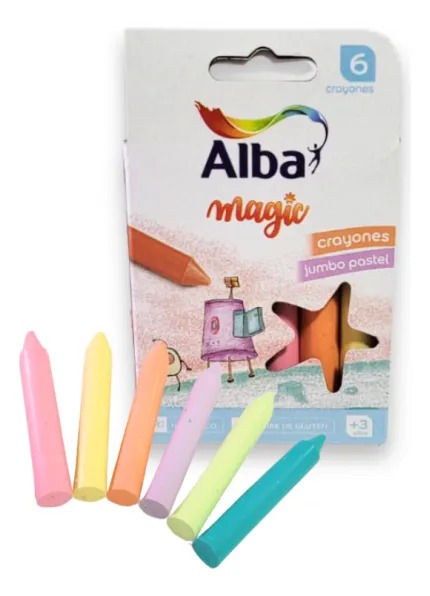 CRAYONES JUMBO PASTEL x6u.ALBA