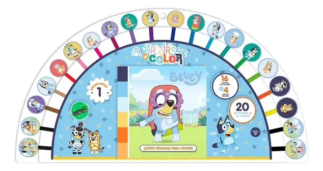 ARCOIRIS COLOR + LIBRO PINTAR N* 1 BLUEY