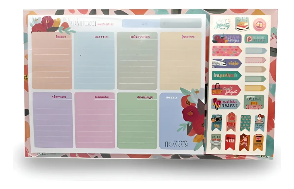 PLANIF.SEMANAL HORIZ.A4 FLOWERS