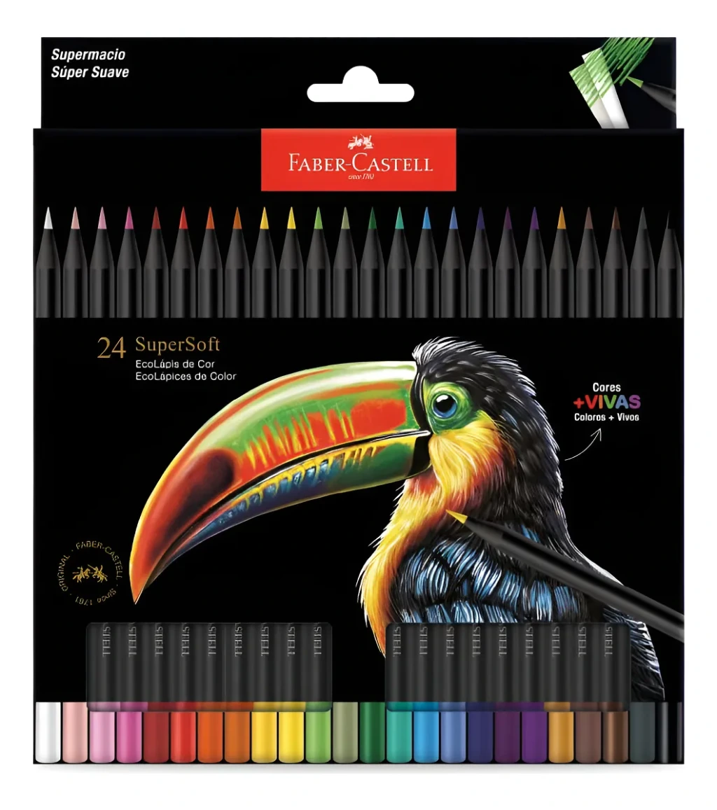 LAP.COLORES 24u.SUPER SOFT LARGOS F.CASTELL