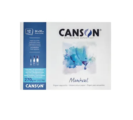 BLOCK 18x25 P/ACUARELA 12hjs 270grs. CANSON
