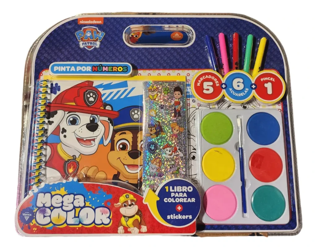 MEGA COLOR ACUARELA + LIBRO PINTAR N*1 PAW PATROL