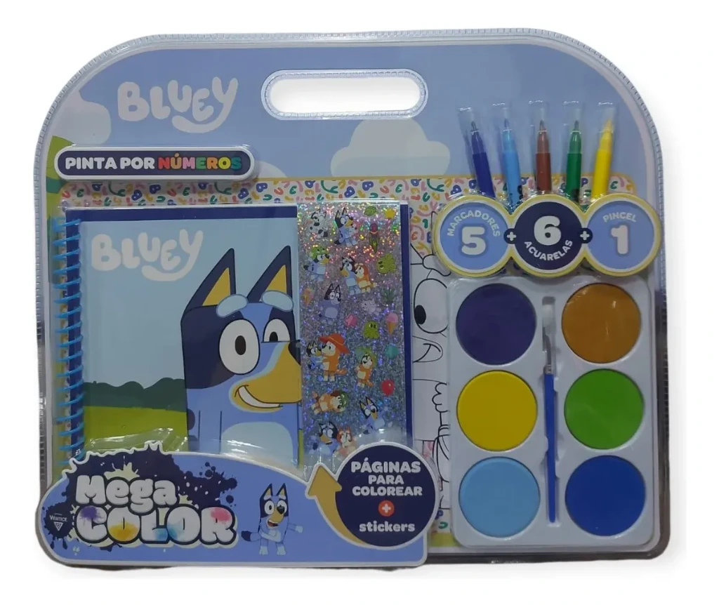 MEGA COLOR ACUARELA + LIBRO PINTAR N*2 BLUEY