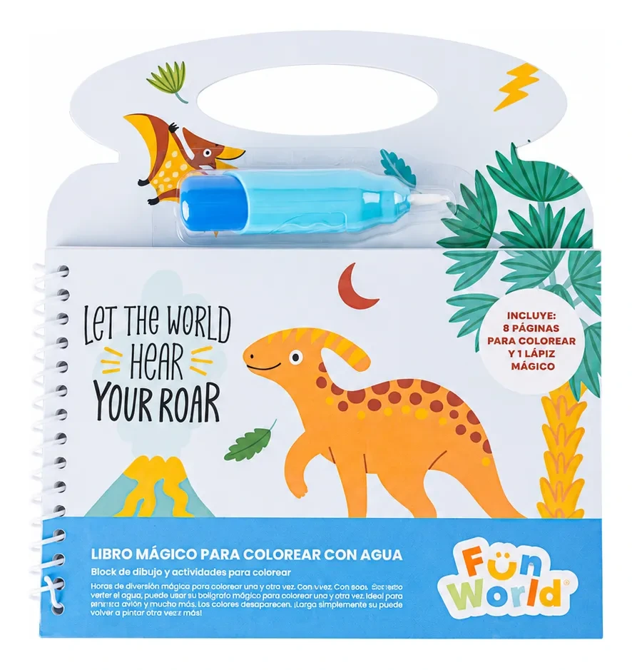 LIBRO MAGICO AGUA P/COLOREAR C/1 PINCEL ROAR