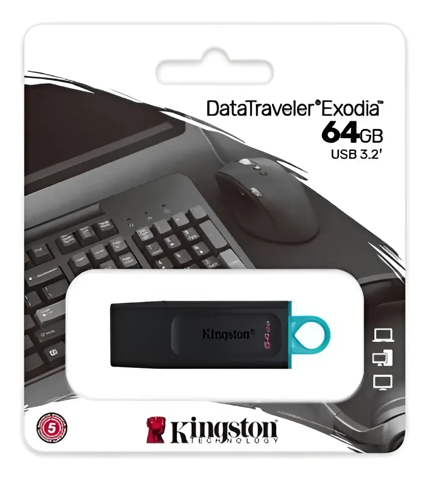 PEN DRIVE 64GB EXODIA NEGRO/AZUL KINGSTON