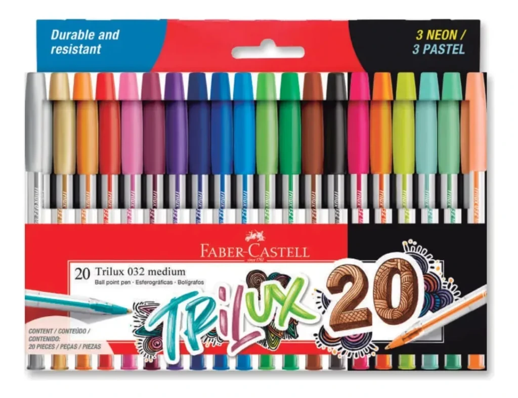 BOLIGRAFO 1mm.FABER TRILUX x20u.
