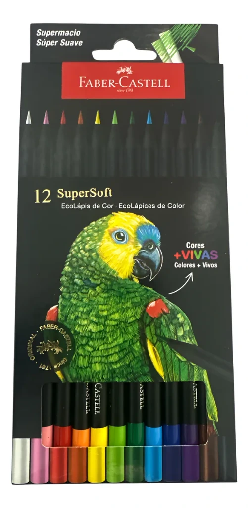 LAP.COLORES 12u.SUPER SOFT LARGOS F.CASTELL