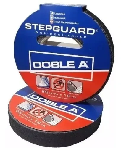 CINTA ANTIDESLIZANTE ADHES NEGRA 25mm.x5m.DOBLE A
