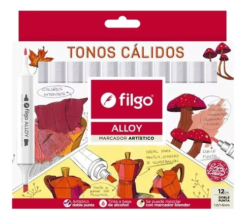 MARC.2 PUNTAS ALLOY TONOS CALIDOS  x12u. FILGO