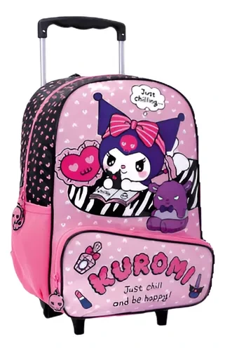 MOCHILA C/CARRO 16" KUROMI.