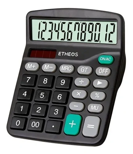CALCULADORA MED 12 DIG VISOR LCD. ETHEOS