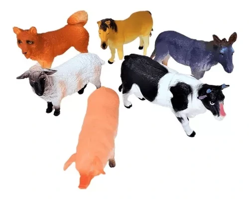 ANIMALES DE GRANJA 20cm DE SILICONA .