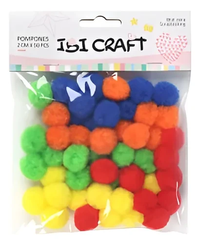 POMPONES MULTICOLOR BASICOx50u.