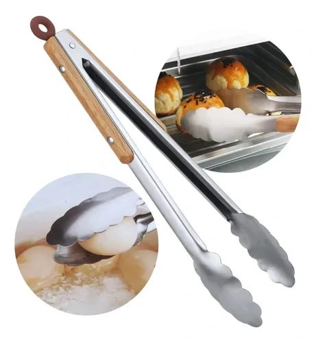PINZA P/ASADO AC.INOX.Y MANGO MADERA WAYU